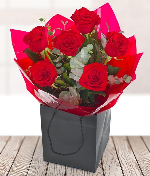 Six Luxury Red Roses