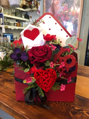 Faux Envelop Flowers (Red)