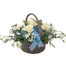 BABY BLUE BASKET ARRANGEMENT