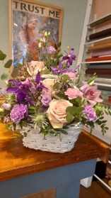 Rose Carnation & Orchid Basket